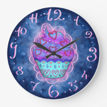 Cupcake delicada azuis, rosa com querido rosa/