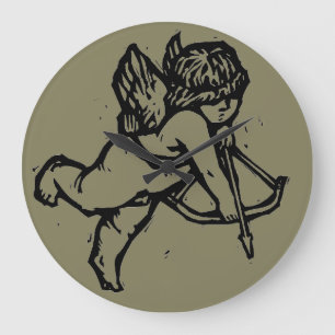 Relógio Grande Cupid Angel Namorados Clock Clay Creek