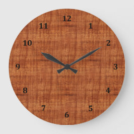 Relógio Grande Curly Acacia Wood Grain Look