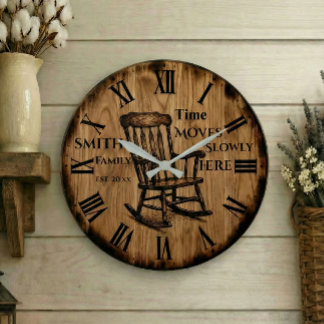 Relógio Grande Custom Family Name wall clock | Farmhouse Decor