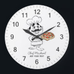 Relógio Grande Custom Italian Pizzeria Pizza Kitchen / Restaurant<br><div class="desc">Bring the warm,  inviting atmosphere of an authentic Italian kitchen into your space with this Italian Pizzeria Pizza Kitchen or Restaurant Round Large Clock. Inspired by classic Italian pizzerias,  this stylish wall clock adds a delicious touch of culinary charm to any kitchen,  dining area,  café,  or restaurant.</div>