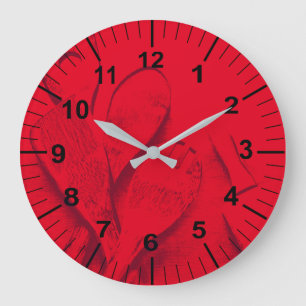 Relógio Grande Custom Large Red Kitchen Wall Clock