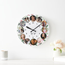 Relógio Grande Custom Photos Collage Clock | Gift for Christmas