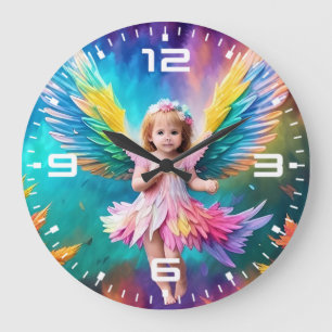 Relógio Grande Cute Baby Angel Wings Art-38424