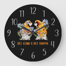 Relógio Grande cute bee gnome insect lovers word art