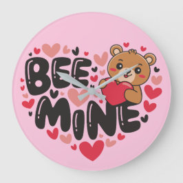 Relógio Grande Cute Bee Mine Teddy Bear Valentine's Day