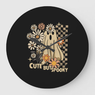 Relógio Grande Cute mas engraçado floral assustador fantasma de H