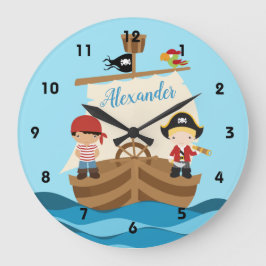 Relógio Grande Cute Pirate Boys E Um Grande Nome Personalizado De