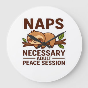 Relógio Grande Cute Sloth Naps � Sessão de Paz Necessária para Ad