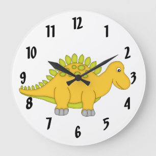 Relógio Grande Cute Yellow Dinosaur Kid's wall clock/Medium