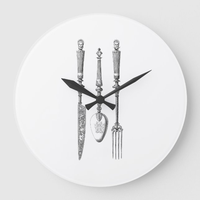 Relógio Grande Cutelaria velha das facas da colher da forquilha (Frente)