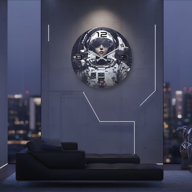Relógio Grande Cyberpunk Cosmic Navigator Wall Clock (Criador carregado)