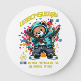 Relógio Grande DABBING FUTURE LESSONS LEARN Wall Clock