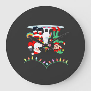 Relógio Grande Dabbing Papai Noel Elfo Unicórnio Natal Crianças M