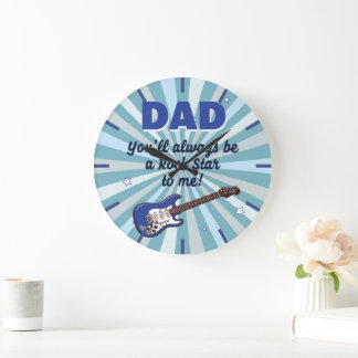 Relógio Grande Dad Electric Guitar Rock Star Cool Blue
