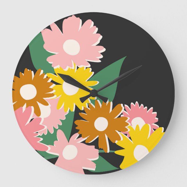 Relógio Grande Daisy Delight (Frente)