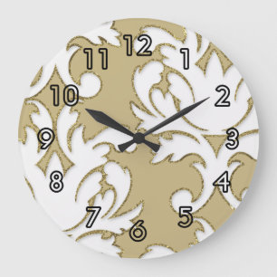 Relógio Grande Damask Wall Clocks