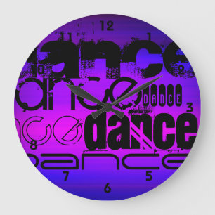 Relógio Grande Dança; Azul violeta vibrante e magenta