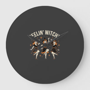 Relógio Grande Dança de Bruxa de Halloween Feelin’ Witchy