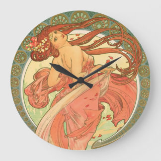 Relógio Grande Dança de Vintage por Alphonse Mucha