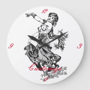 Relógio Grande Dançarino de Belly, árabe, dançarino Vintage Ar