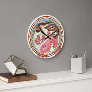 Relógio Grande Dancer da Era Victoriana Art Nouveau de Alfons Muc