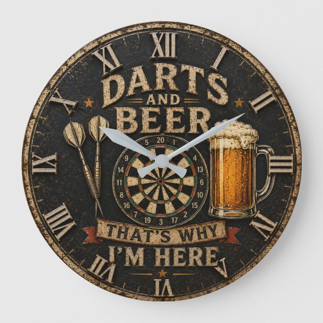 Relógio Grande Darts and Beer (Frente)