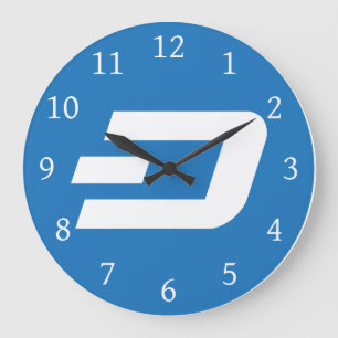 Relógio Grande Dash Digital Cash Logo Symbol Crypto Wall Clock