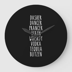 Relógio Grande Dasher Dancer Prancer Vixen Whiskey Vodka Tequila