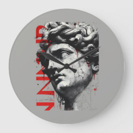 Relógio Grande David Bust Edgy Arte de Rua Moderna