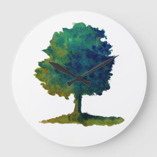 Relógio Grande de Árvore com Sombreamento Verde