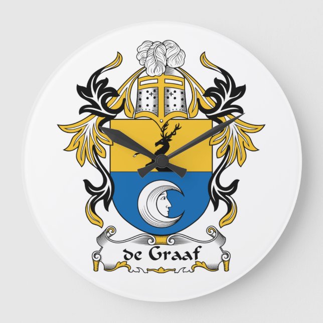 Relógio Grande de Graaf Family Crest (Frente)