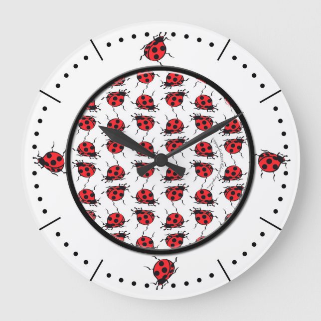 Relógio Grande de Padrão Ladybug (Frente)