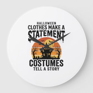 Relógio Grande Declaração de Fantasia de Halloween Camisa Vintage