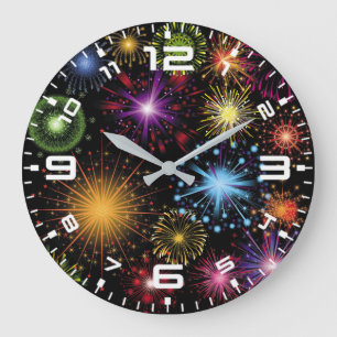 Relógio Grande Decor Dinâmico de Espumação Colorida do Fireworks