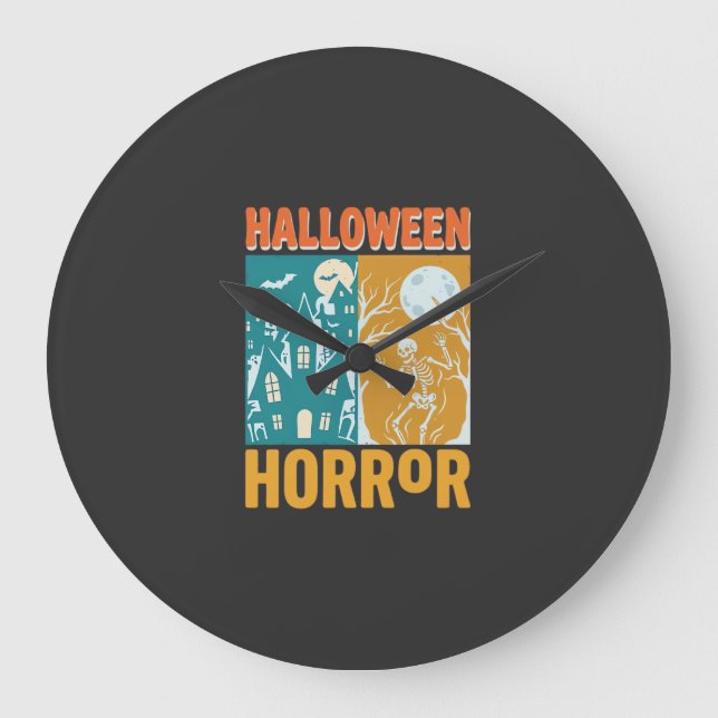 Relógio Grande Decoração de Casa Assombrada de Halloween Lua Esqu (Frente)
