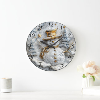 Relógio Grande Decoração de Natal de Cozy Snowman