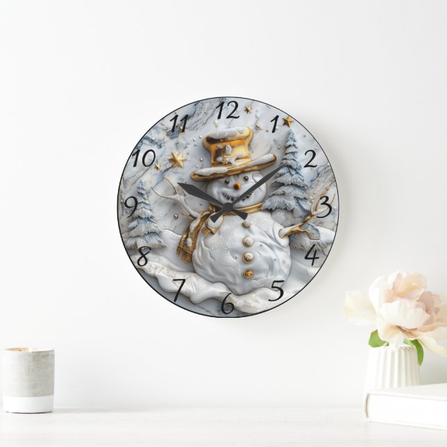 Relógio Grande Decoração de Natal de Cozy Snowman (Lar)