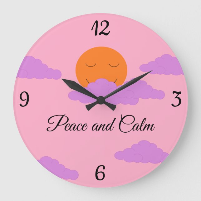 Relógio Grande Definindo o Sol com Nuvens (Frente)