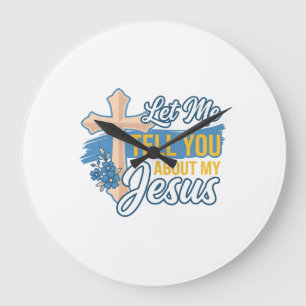 Relógio Grande Deixe-me contar sobre a minha camiseta cristã Jesu