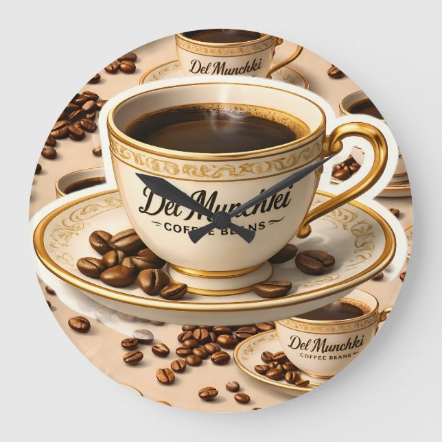 Relógio Grande Del munchy grãos de café premium (Frente)
