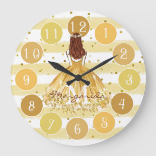 Relógio Grande Delicar Aquarela Ballerina Monograma Grande