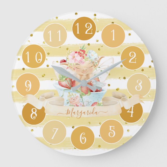 Relógio Grande Delicar Leite de Bebê e Morango Grande (Frente)