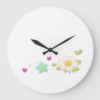 Relógio Grande Delicate Floral Illustration Wall Clock – Nature