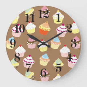 Relógio Grande Deliciosos Cupcakes de aniversário decorados