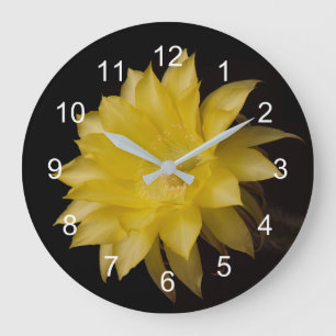 Relógio Grande Delírio de flor de Pie cactus Lemon