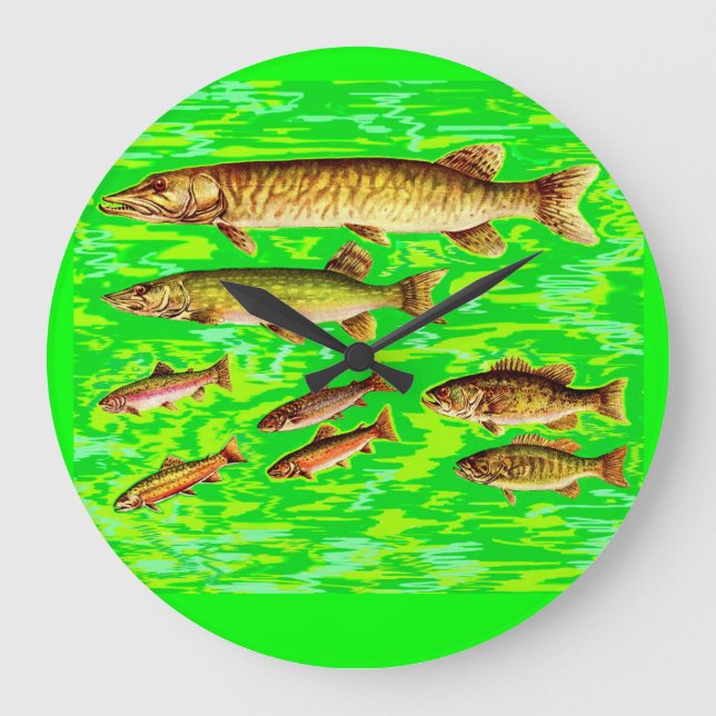 Relógio Grande demasiados peixes no mar (Frente)