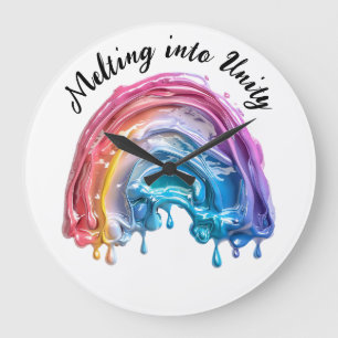 Relógio Grande Derreter na Unidade, um amor, muitas cores design