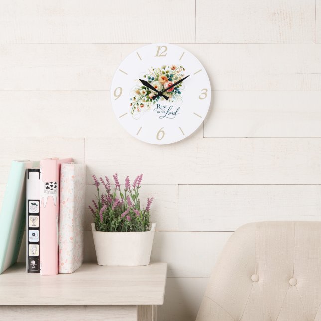 Relógio Grande Descanse no Senhor floral (Sala de leitura)