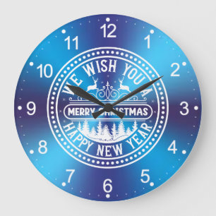 Relógio Grande Desejamos-Lhe Feliz Feliz ano novo De Natal